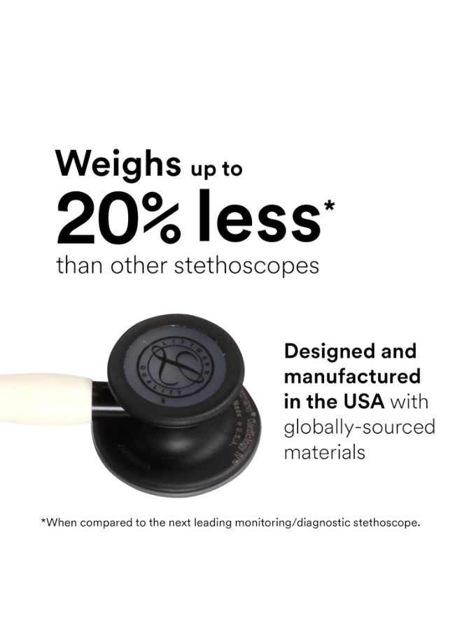 ليتمان سماعة 3M ليتمنج كارديولوجي IV التشخيصية، 6186C، أكثر من ضعف الصوت، أخف وزناً، أنبوب بطول 27 بوصة بتشطيب عقيق ساتاني لمزيد من الراحة والمرونة وسهولة التنظيف، قطعة صدر بتشطيب أسود - Image 2